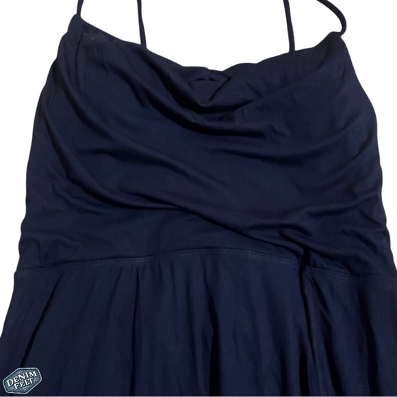 HALARA navy blue sleeveless lace up back midi dress with slit - Picture 8 of 10